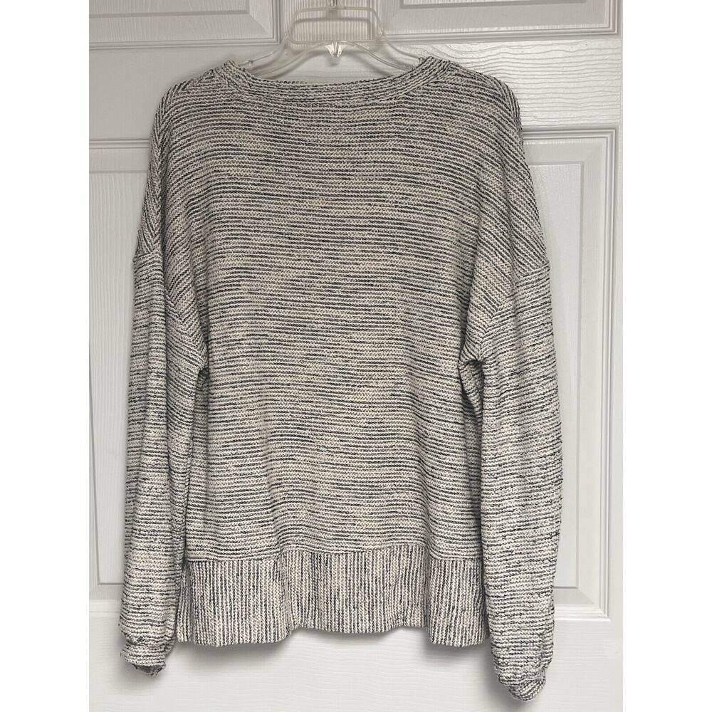 Time and Tru Women's Long Sleeve Drop Shoulder Top Navy White Large 12-14 - Picture 3 of 9